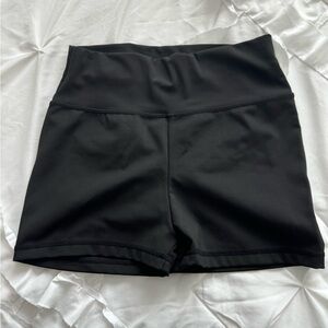 Black Women's High-Waisted Shorts. Butt scrunch feature